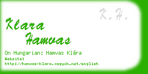 klara hamvas business card